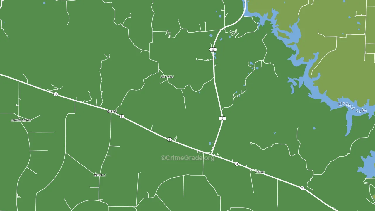 Glenn, IL Map of Vehicle Theft Rates