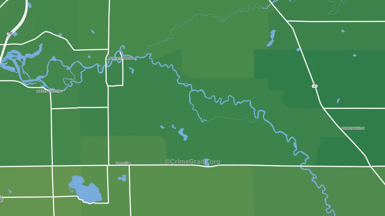 Glenn, MI Map of Vehicle Theft Rates