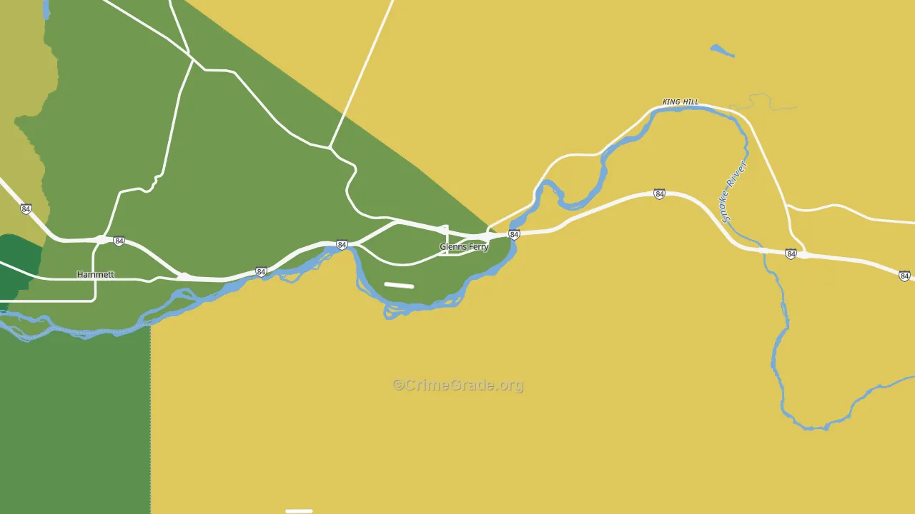 Glenns Ferry, ID Map of Vehicle Theft Rates