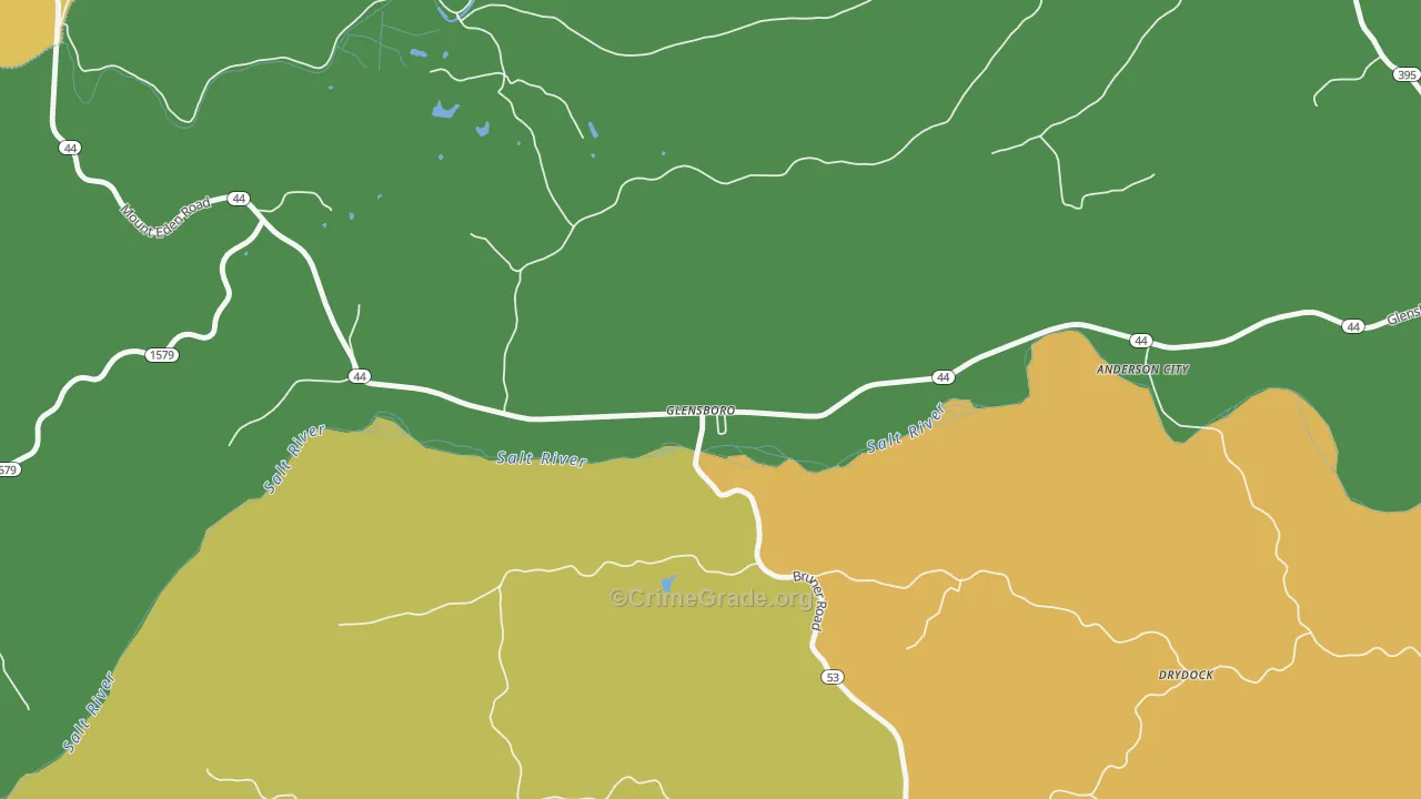 Glensboro, KY Map of Vehicle Theft Rates