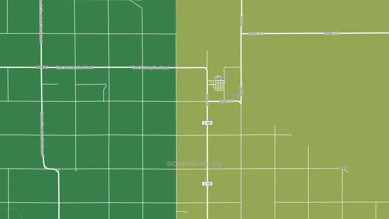 Glenvil, NE Map of Vehicle Theft Rates