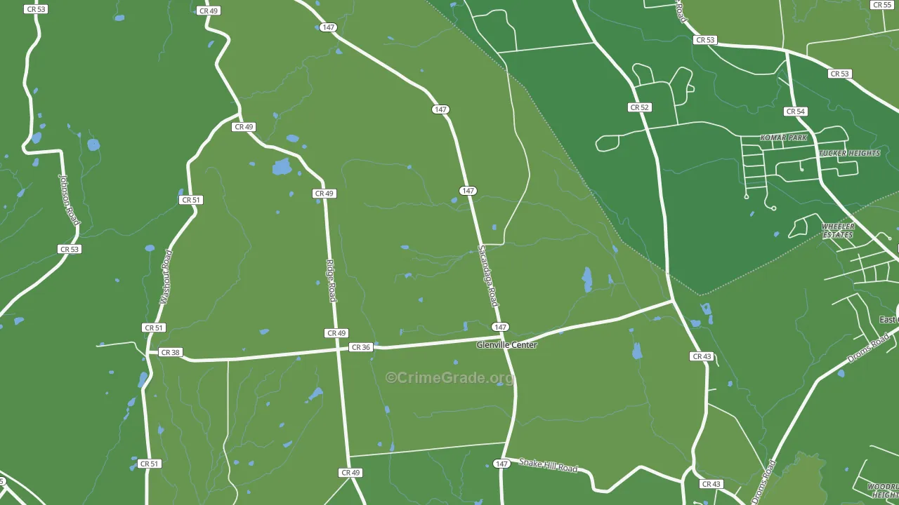 Glenville, NY Map of Vehicle Theft Rates