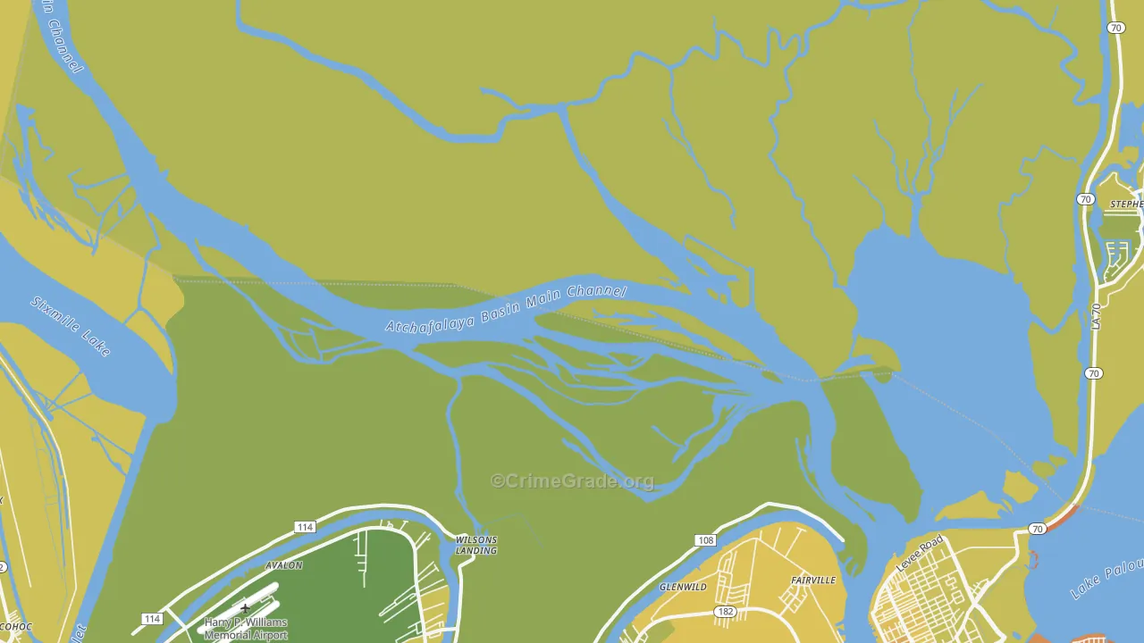 Glenwild, LA Map of Vehicle Theft Rates