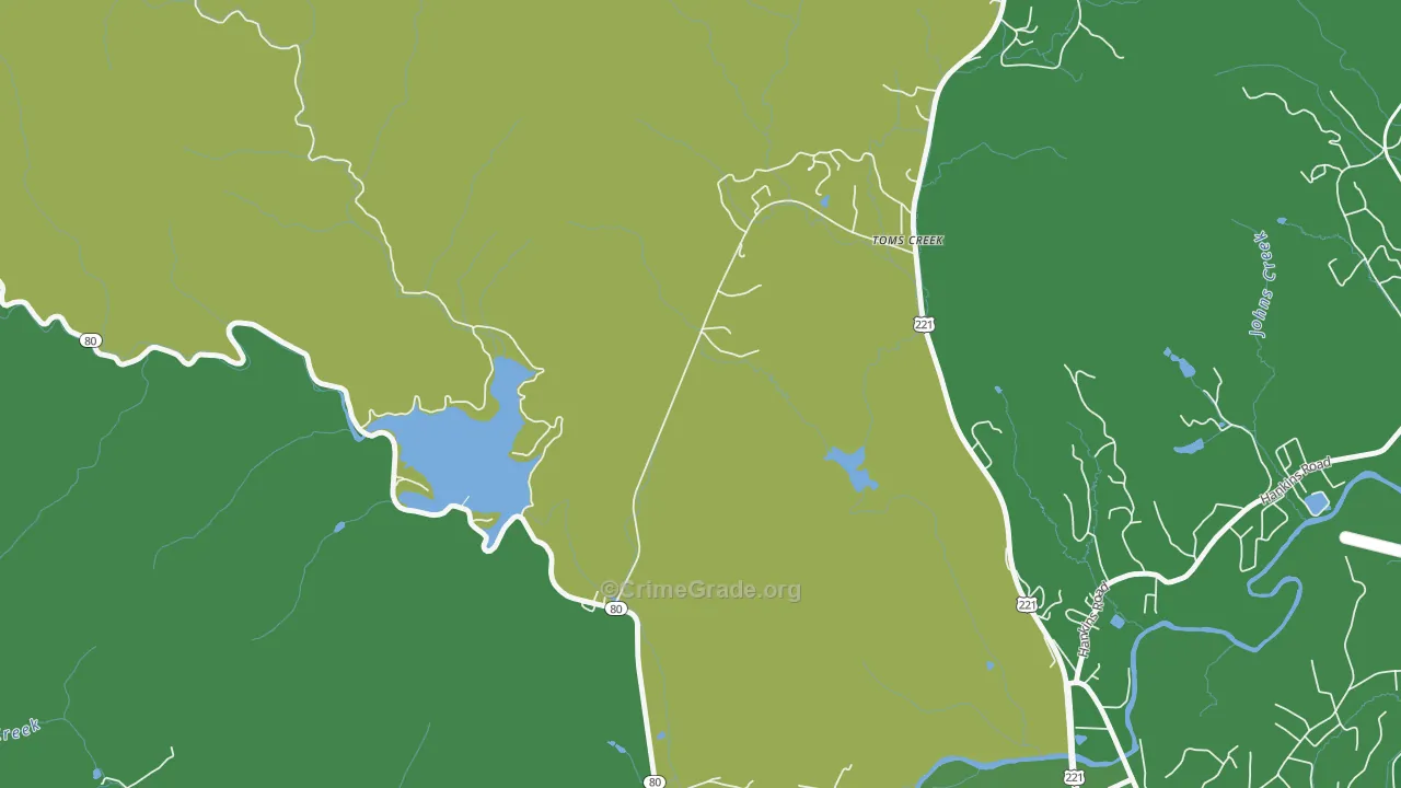 Glenwood, NC Map of Vehicle Theft Rates