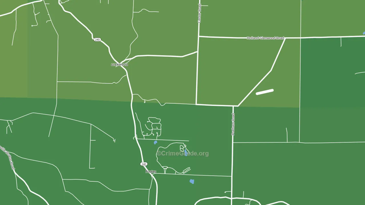 Glenwood, NY Map of Vehicle Theft Rates