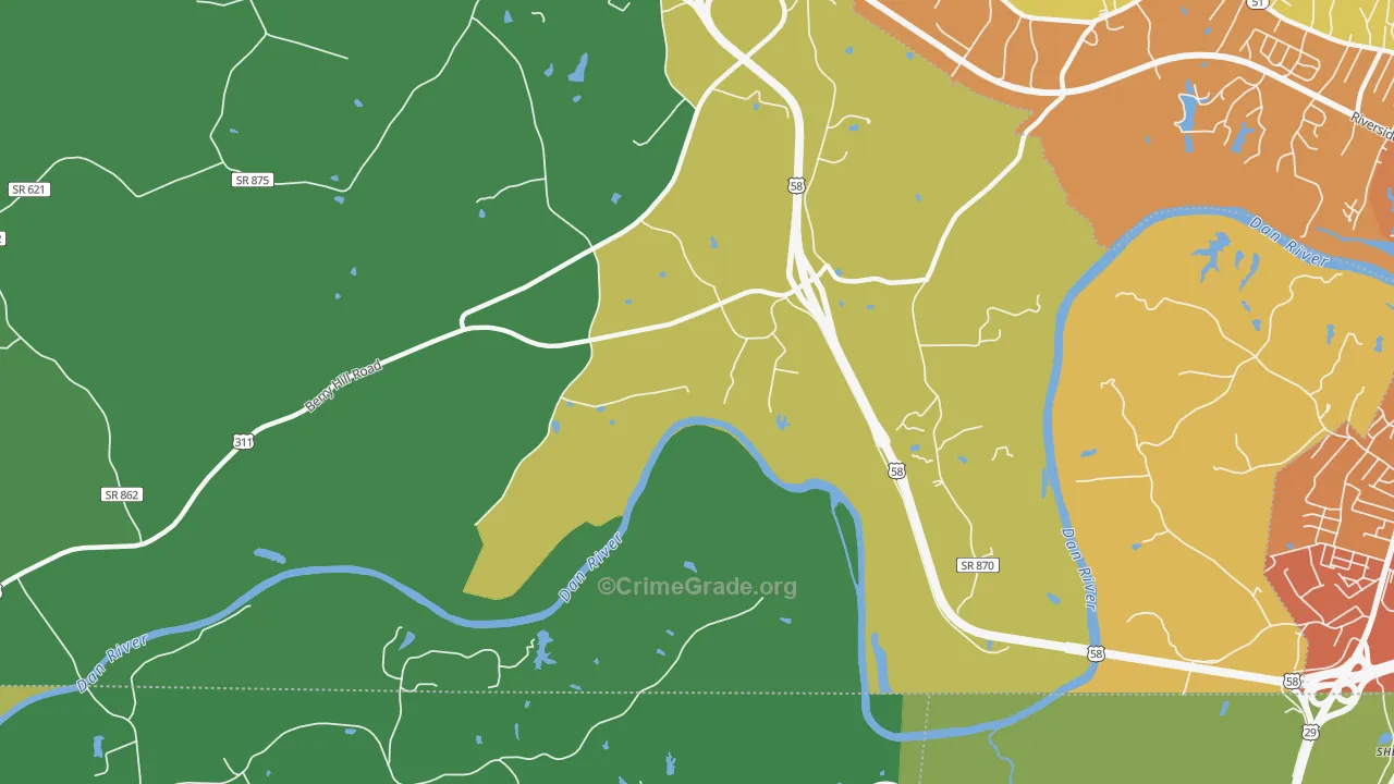 Glenwood, VA Map of Vehicle Theft Rates
