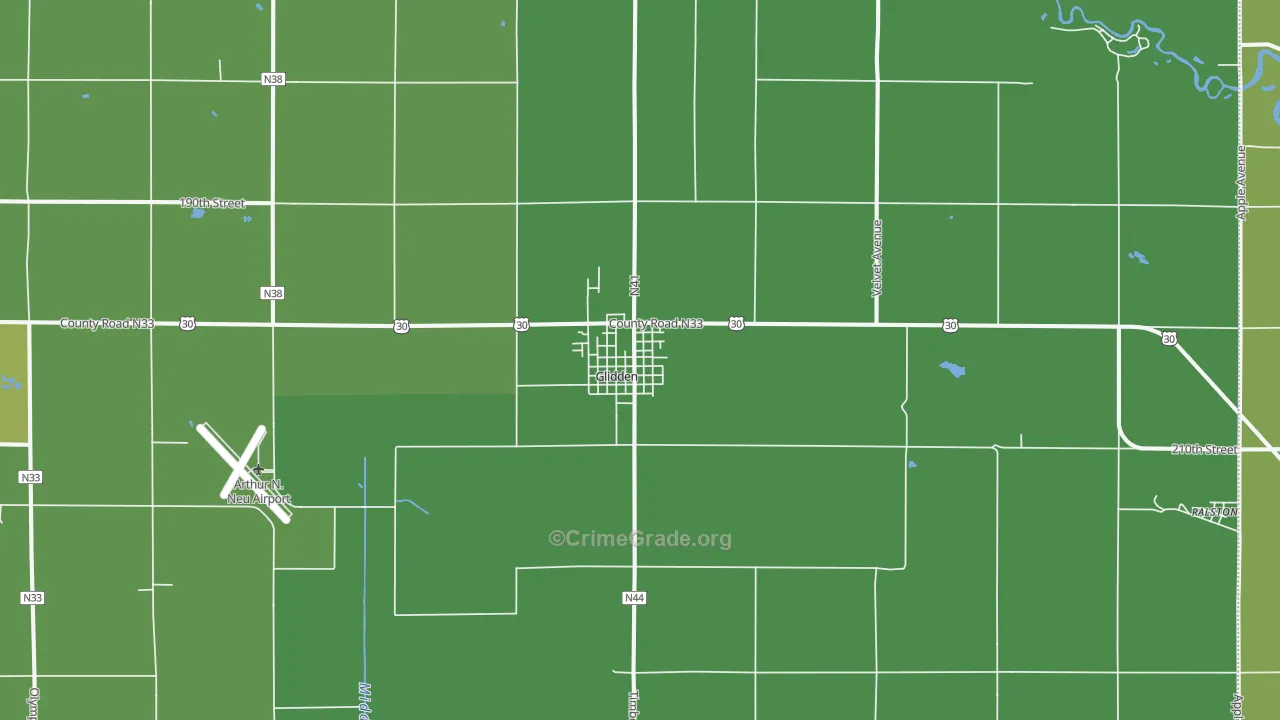 Glidden, IA Map of Vehicle Theft Rates