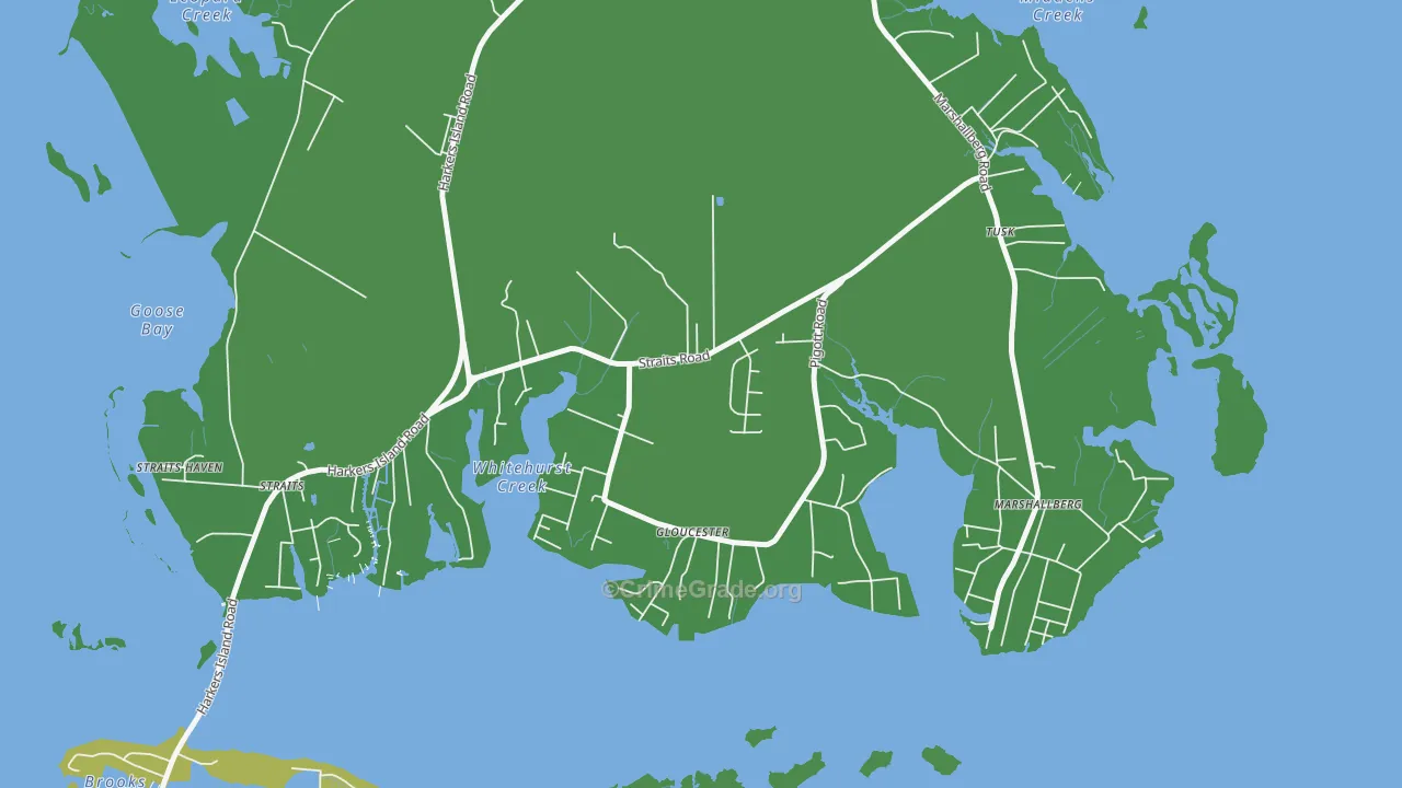 Gloucester, NC Map of Vehicle Theft Rates