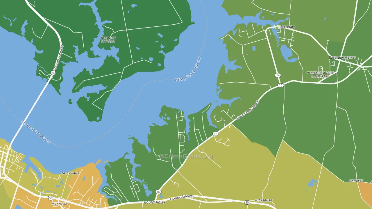 Gluckheim, MD Map of Vehicle Theft Rates