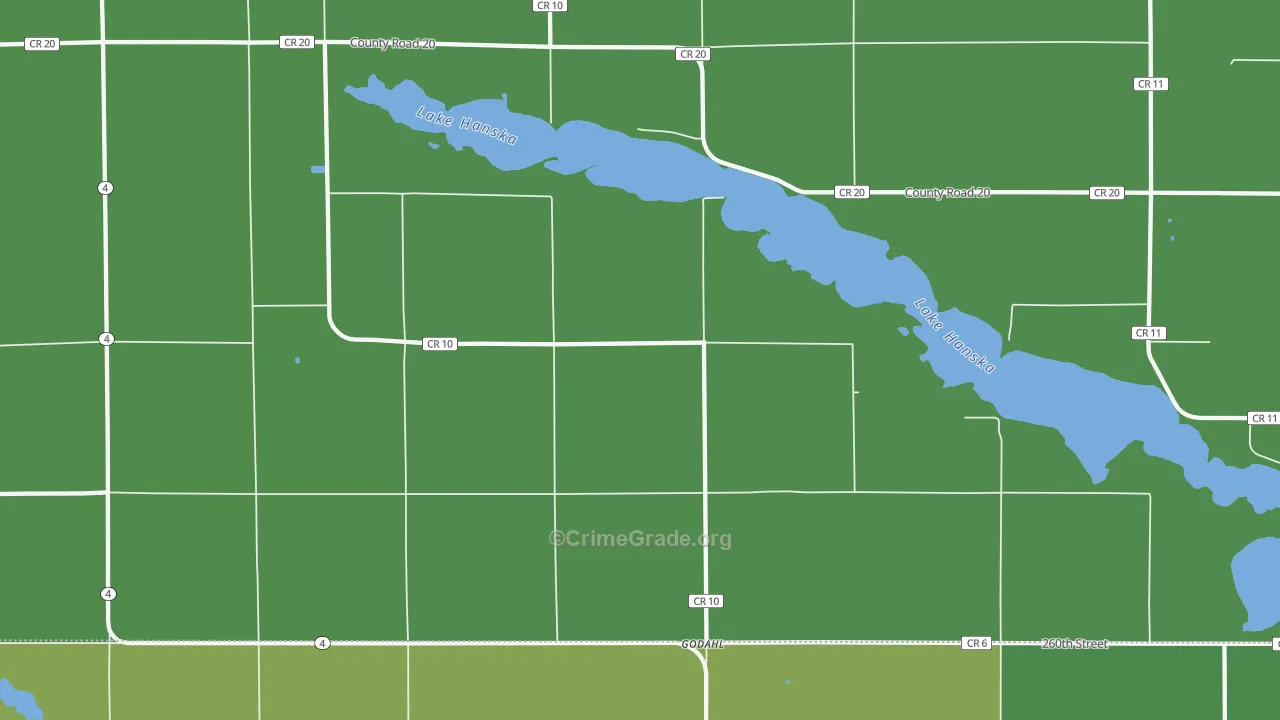 Godahl, MN Map of Vehicle Theft Rates