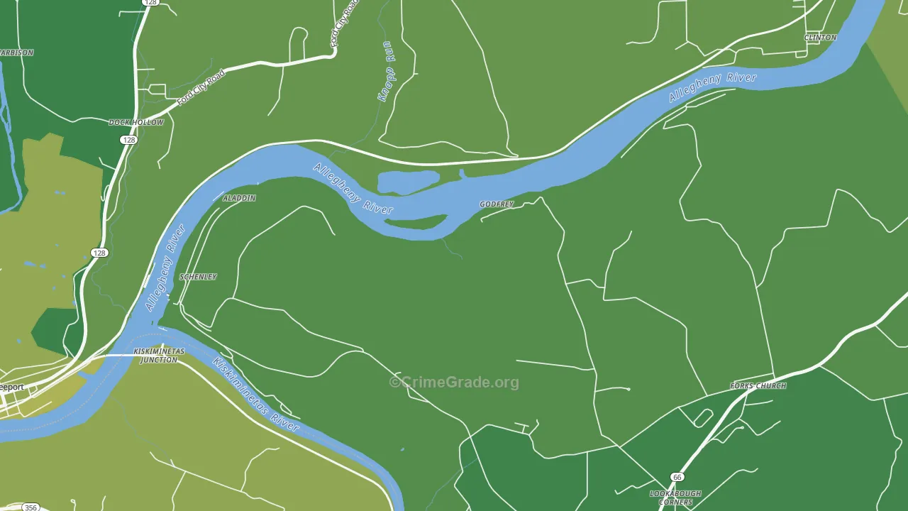 Godfrey, PA Map of Vehicle Theft Rates