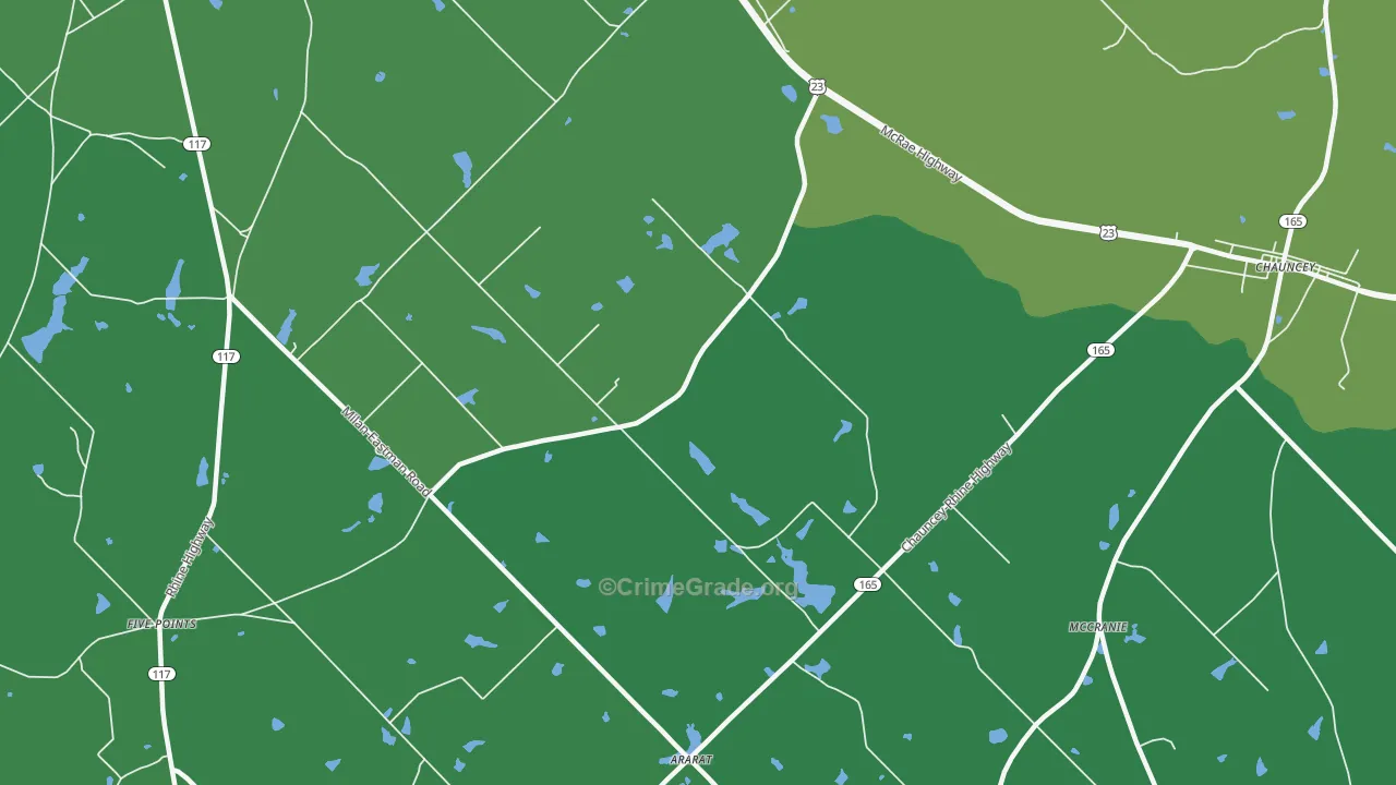 Godwinsville, GA Map of Vehicle Theft Rates