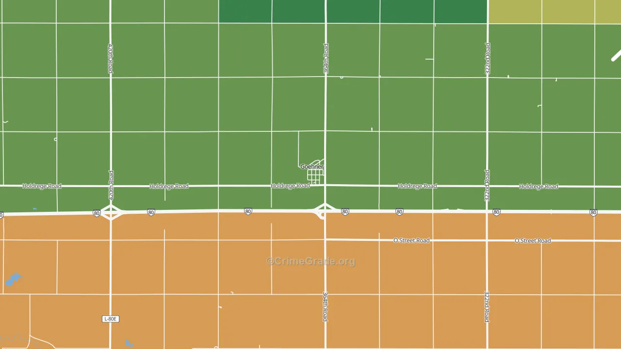 Goehner, NE Map of Vehicle Theft Rates