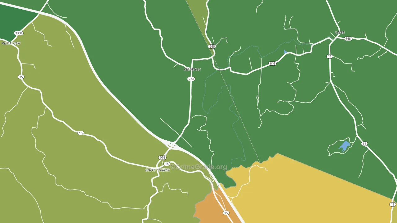 Goffs Corner, KY Map of Vehicle Theft Rates