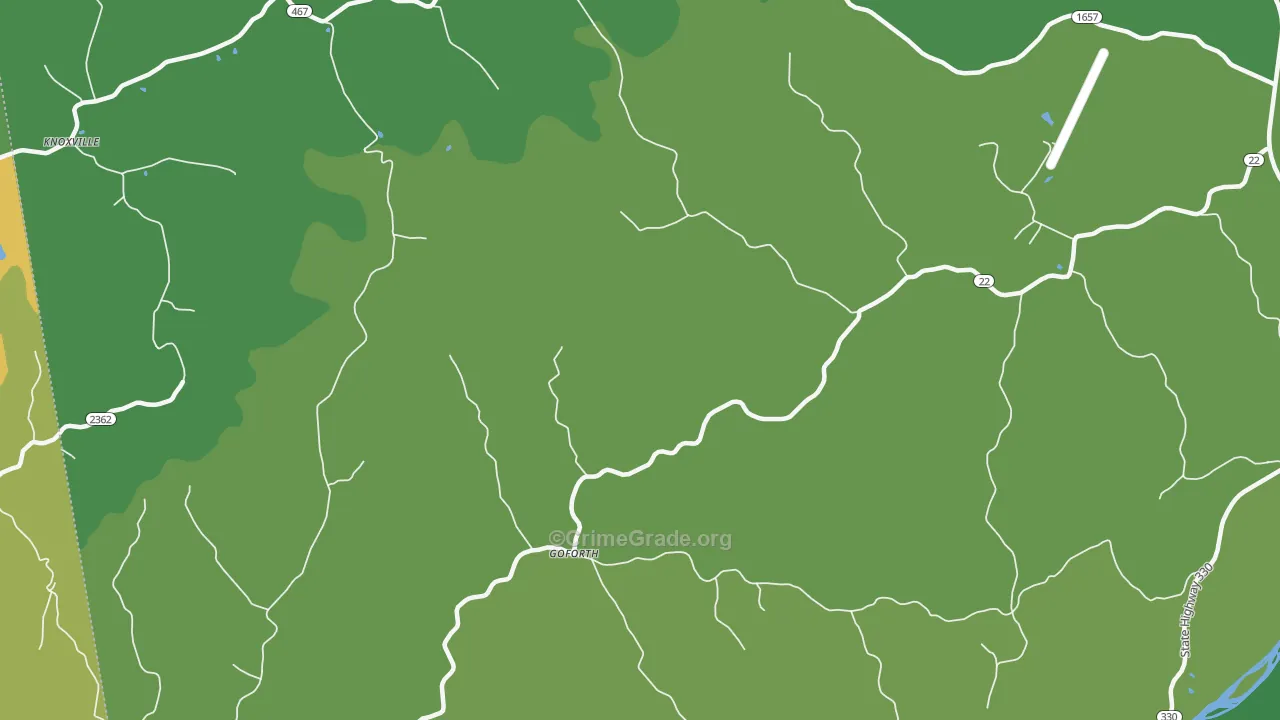 Goforth, KY Map of Vehicle Theft Rates