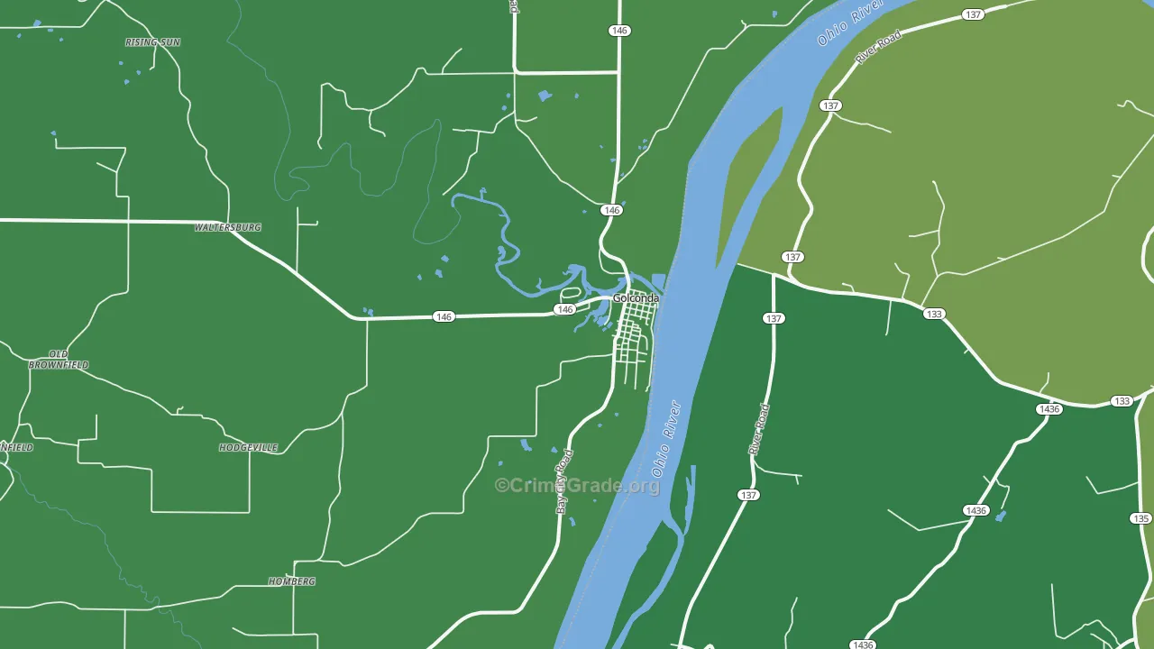 Golconda, IL Map of Vehicle Theft Rates