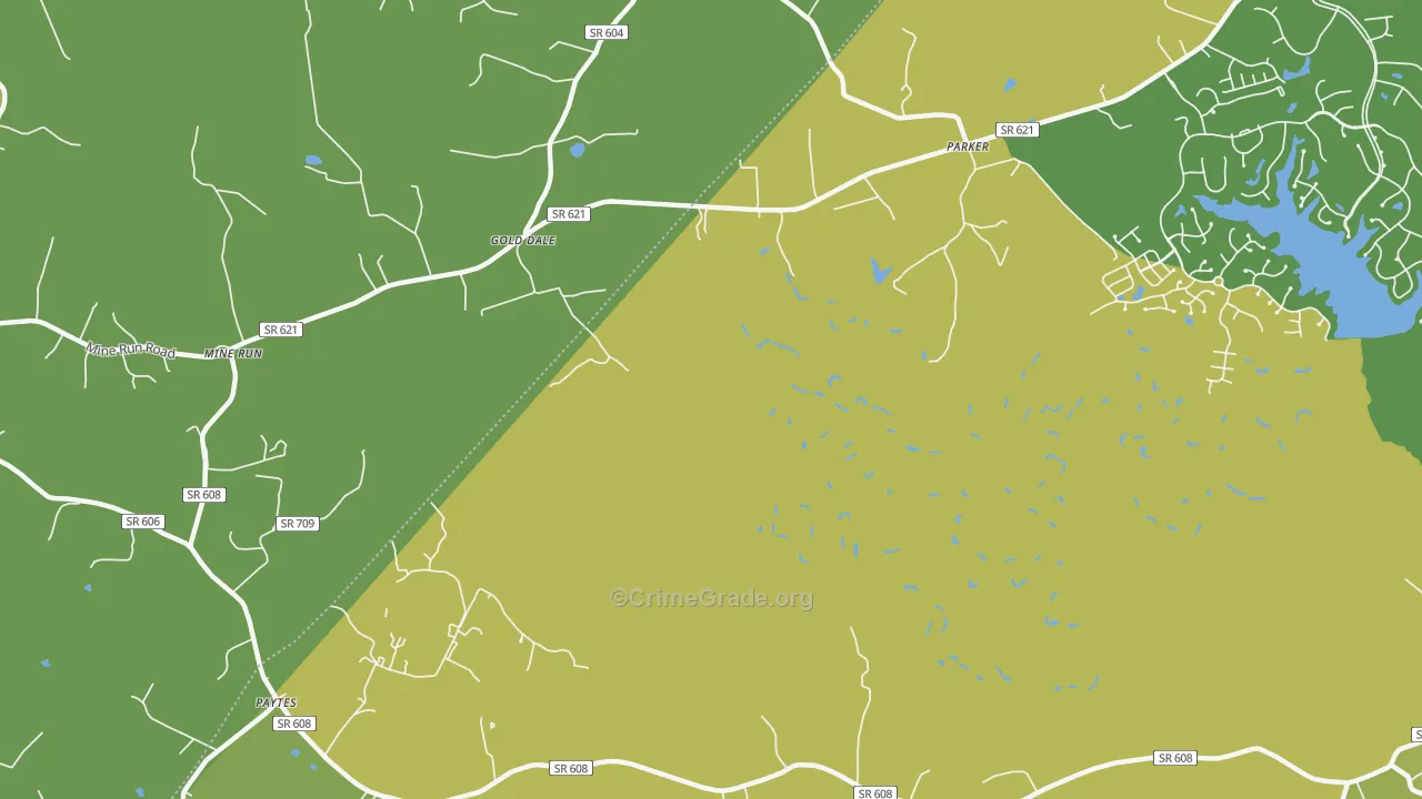 Gold Dale, VA Map of Vehicle Theft Rates