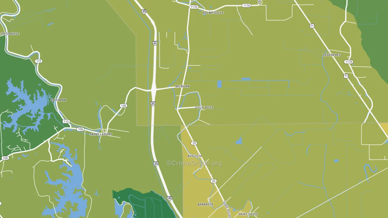 Gold Dust, LA Map of Vehicle Theft Rates