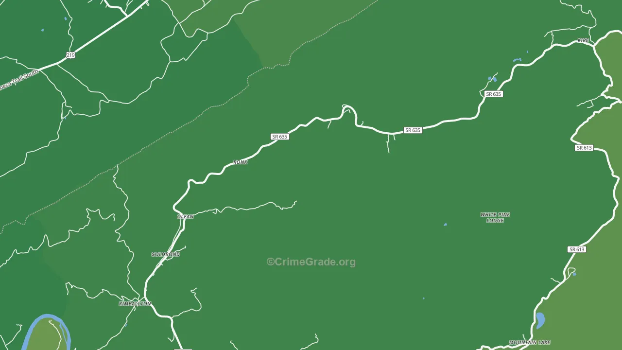 Goldbond, VA Map of Vehicle Theft Rates