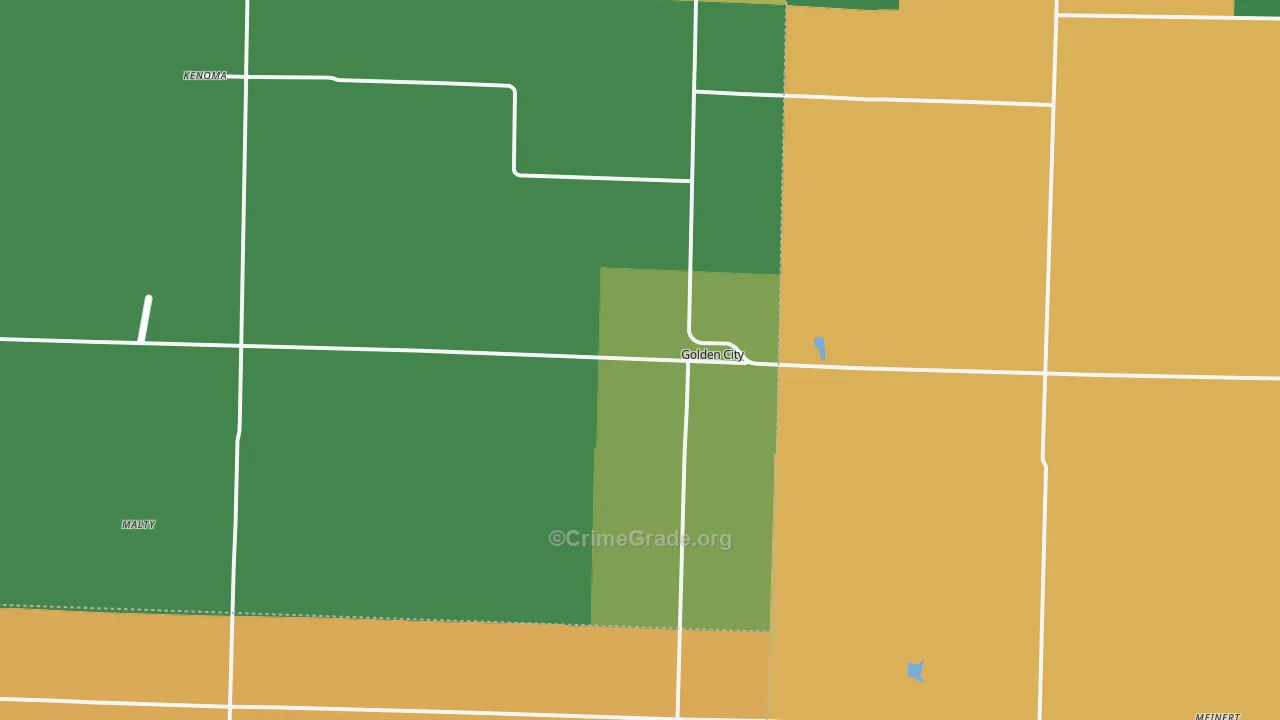 Golden City, MO Map of Vehicle Theft Rates
