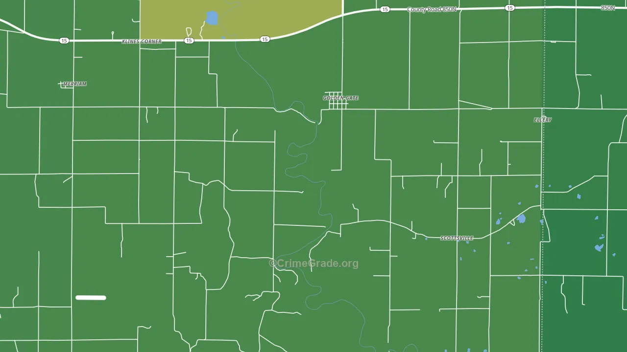 Golden Gate, IL Map of Vehicle Theft Rates