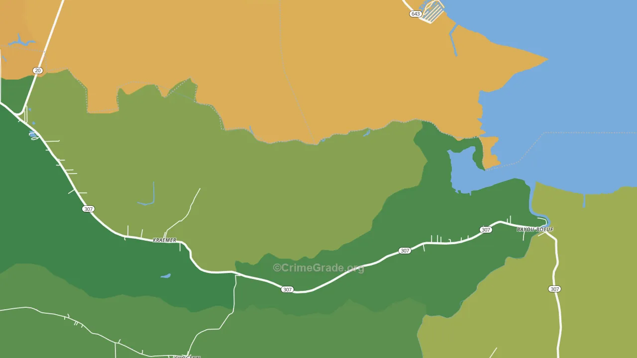 Golden Star Plantation, LA Map of Vehicle Theft Rates