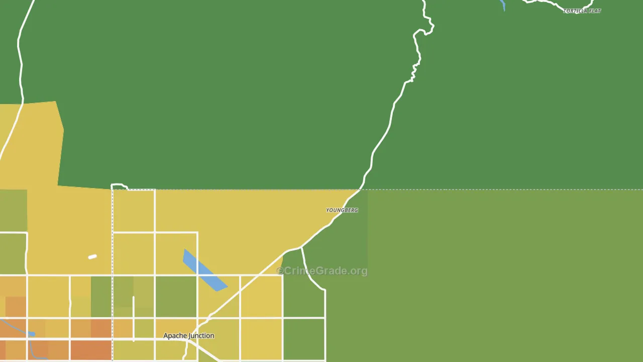 Goldfield, AZ Map of Vehicle Theft Rates
