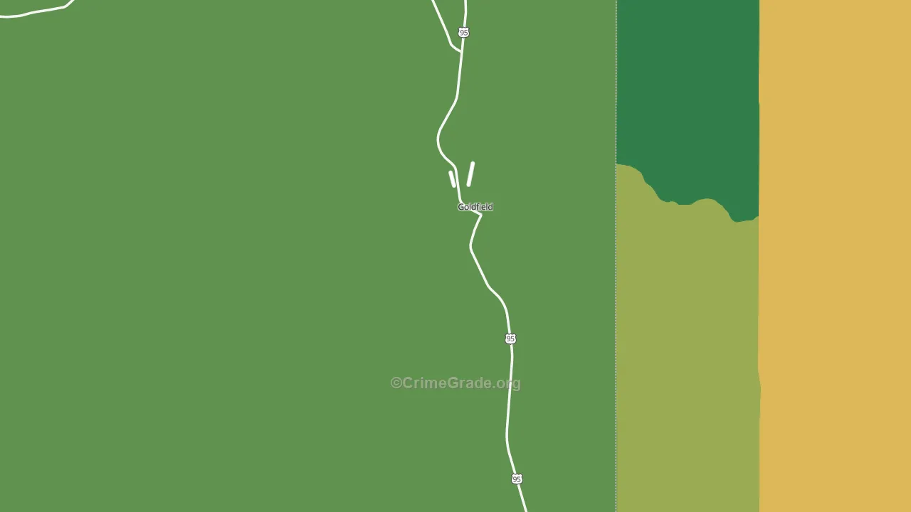 Goldfield, NV Map of Vehicle Theft Rates