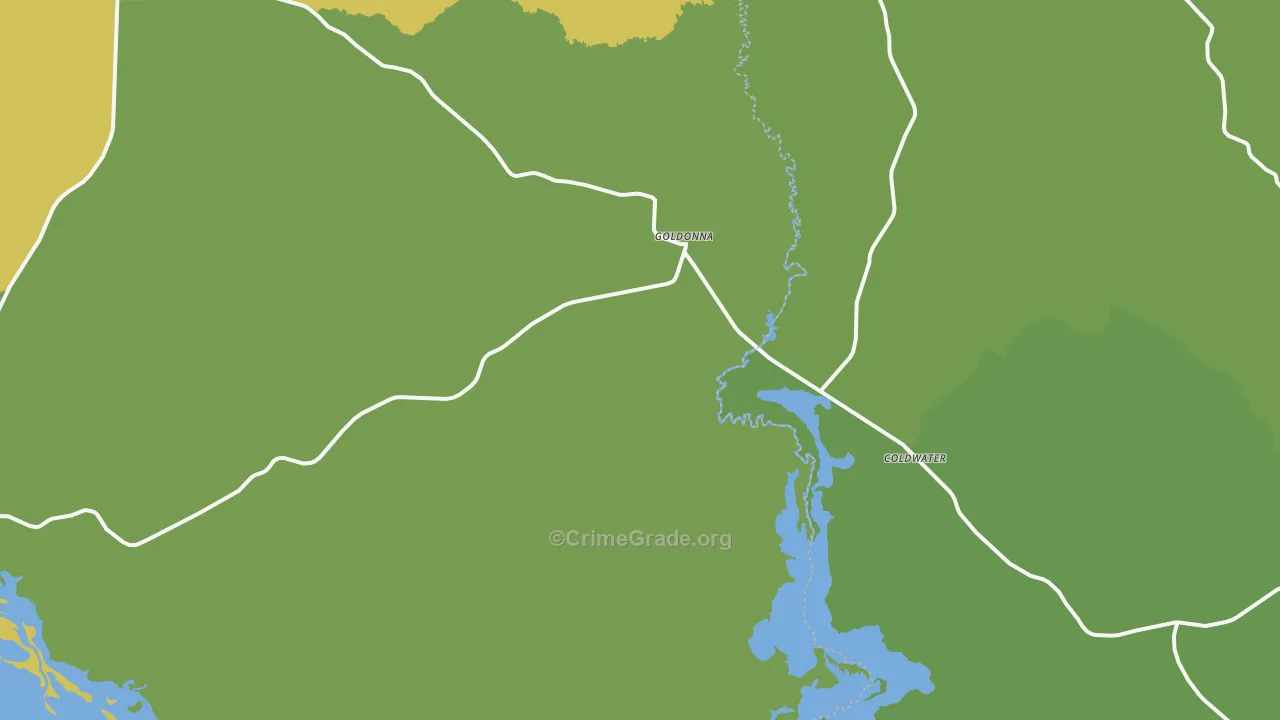 Goldonna, LA Map of Vehicle Theft Rates