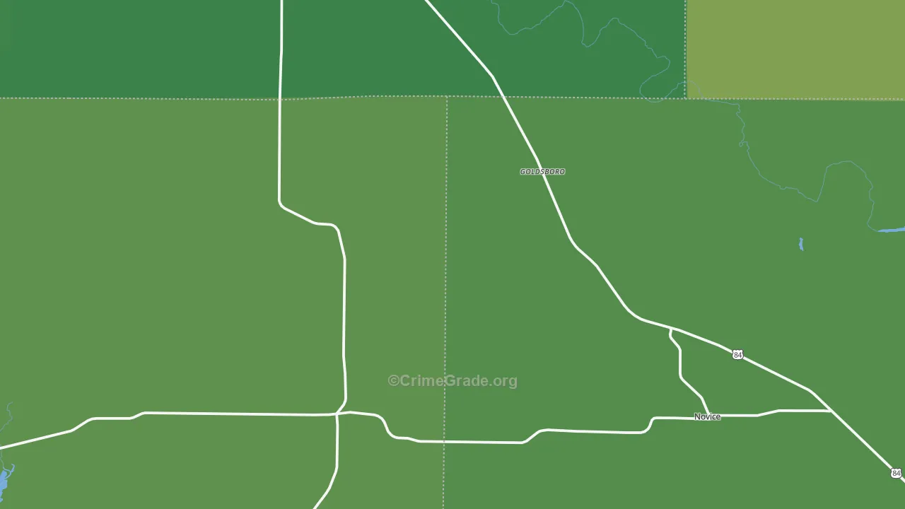 Goldsboro, TX Map of Vehicle Theft Rates