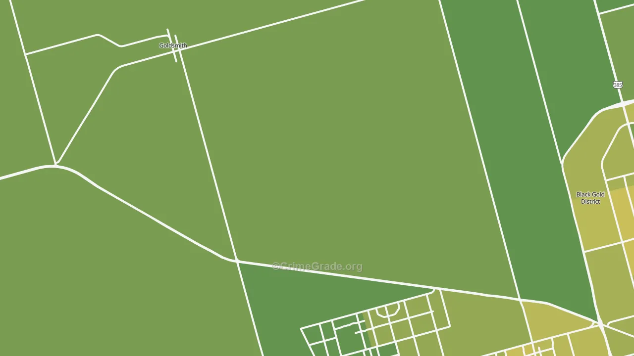 Goldsmith, TX Map of Vehicle Theft Rates