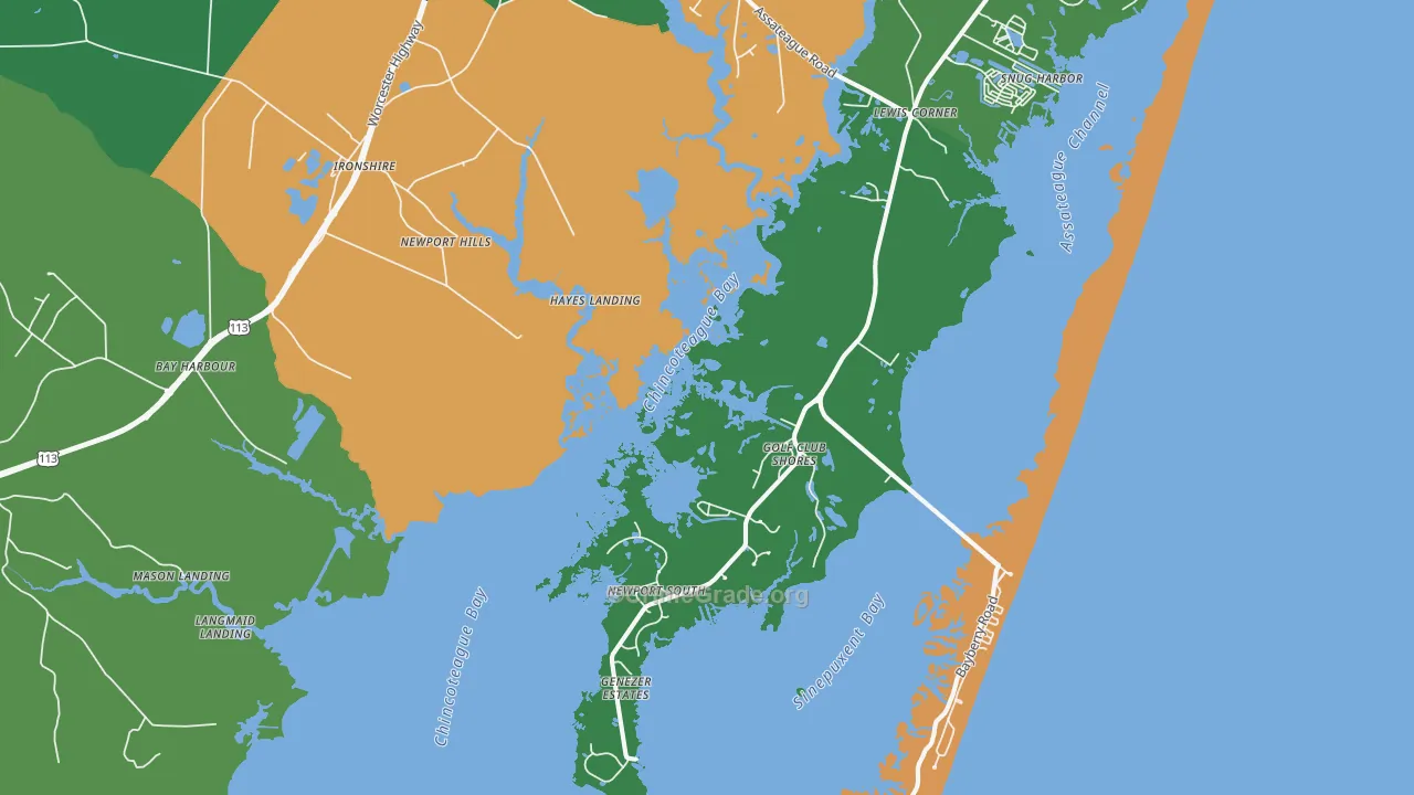 Golf Club Shores, MD Map of Vehicle Theft Rates