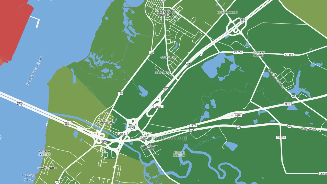 Golf Manor, NJ Map of Vehicle Theft Rates