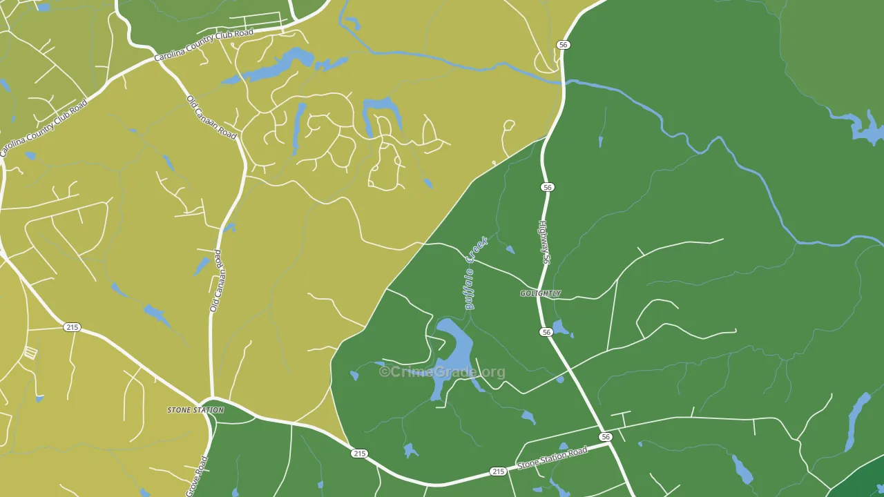 Golightly, SC Map of Vehicle Theft Rates