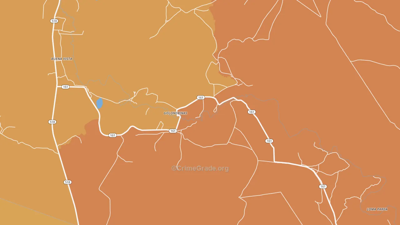 Golondrinas, NM Map of Vehicle Theft Rates