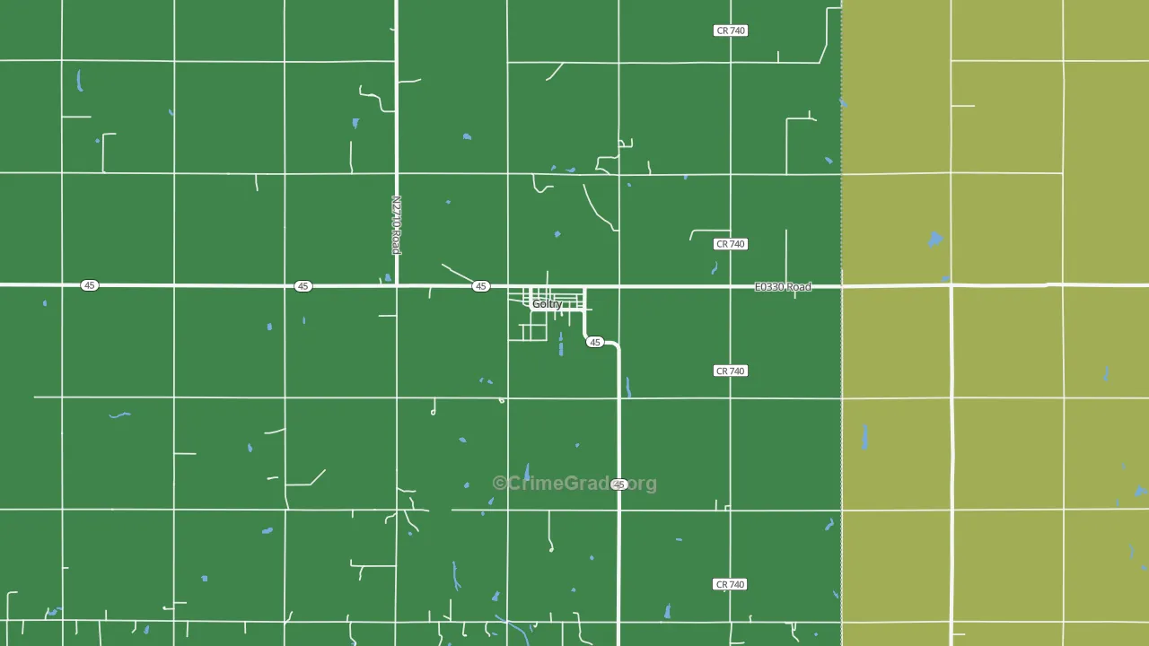 Goltry, OK Map of Vehicle Theft Rates