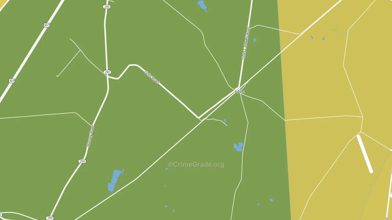 Golts, MD Map of Vehicle Theft Rates
