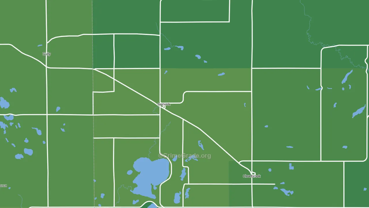 Gonvick, MN Map of Vehicle Theft Rates