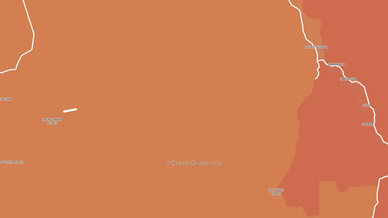 Gonzales Ranch, NM Map of Vehicle Theft Rates