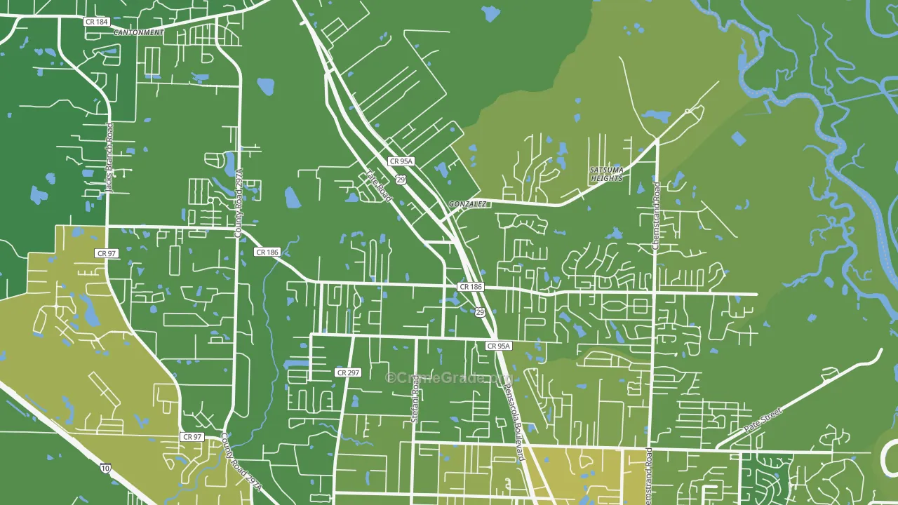 Gonzalez, FL Map of Vehicle Theft Rates