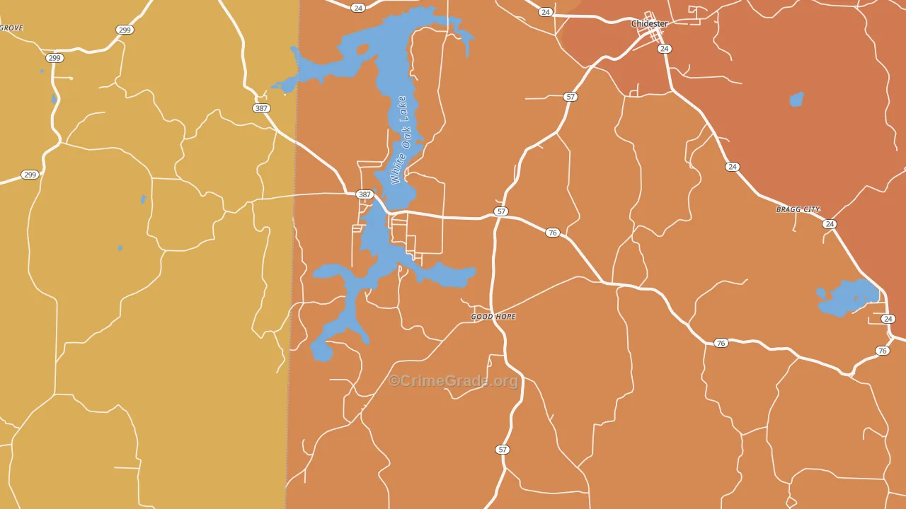 Good Hope, AR Map of Vehicle Theft Rates
