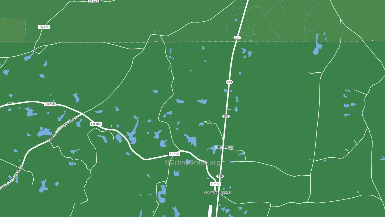 Good Hope, FL Map of Vehicle Theft Rates