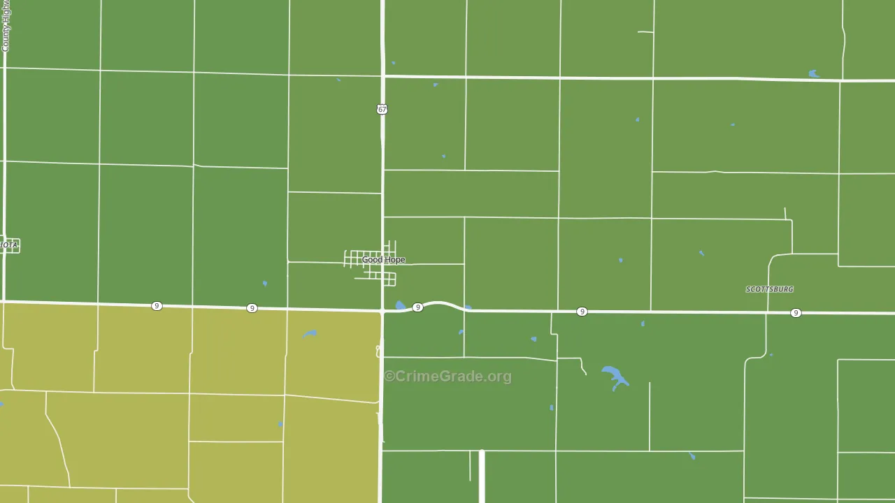 Good Hope, IL Map of Vehicle Theft Rates