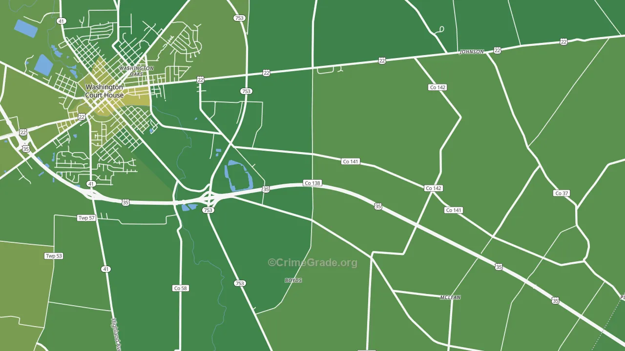 Good Hope, OH Map of Vehicle Theft Rates