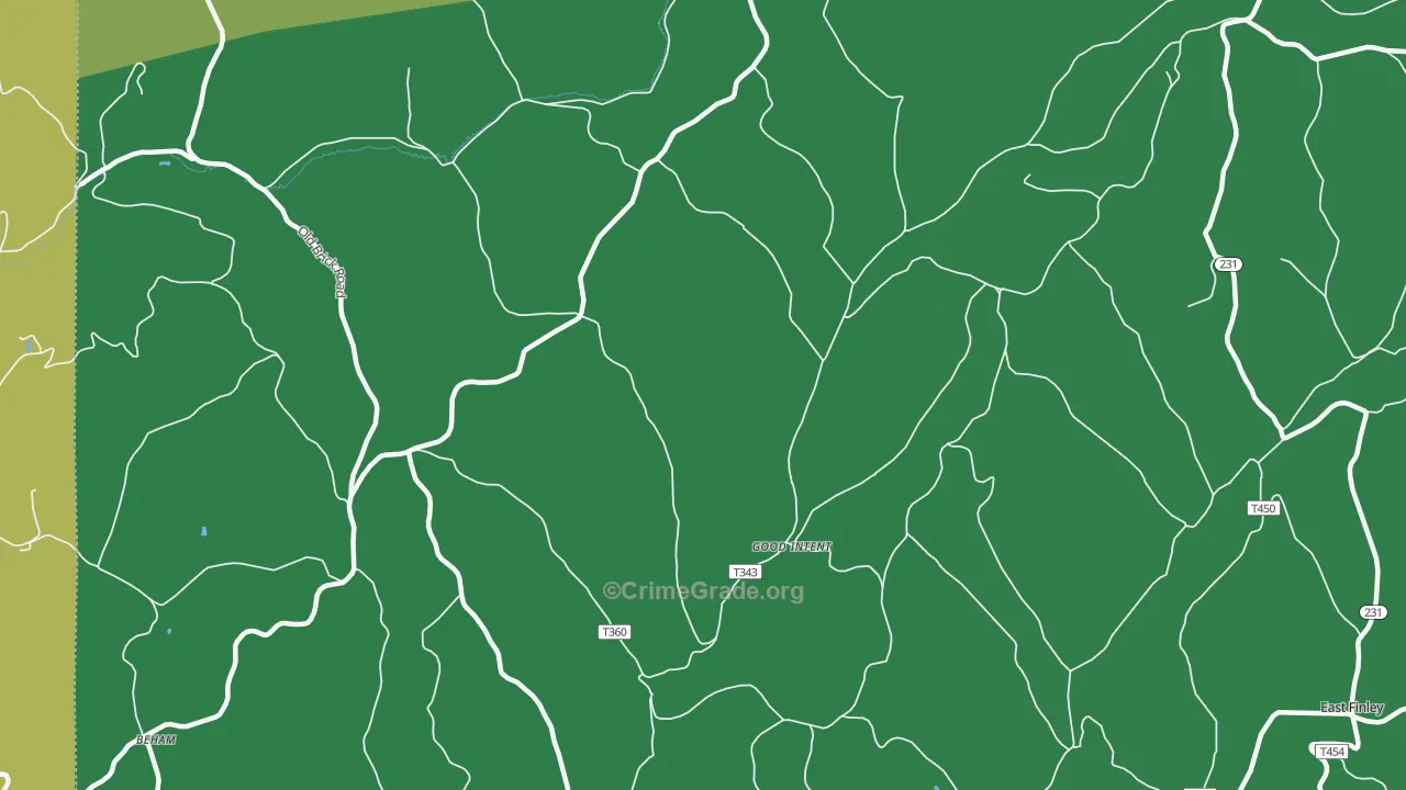 Good Intent, PA Map of Vehicle Theft Rates