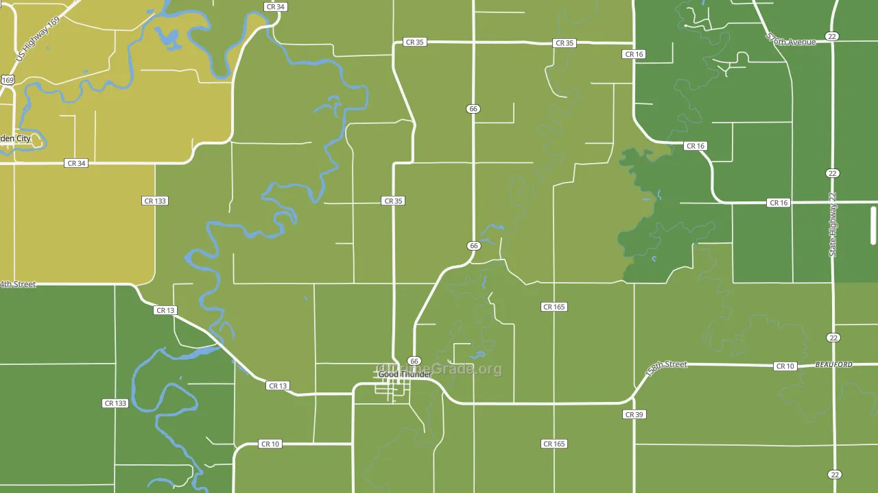 Good Thunder, MN Map of Vehicle Theft Rates