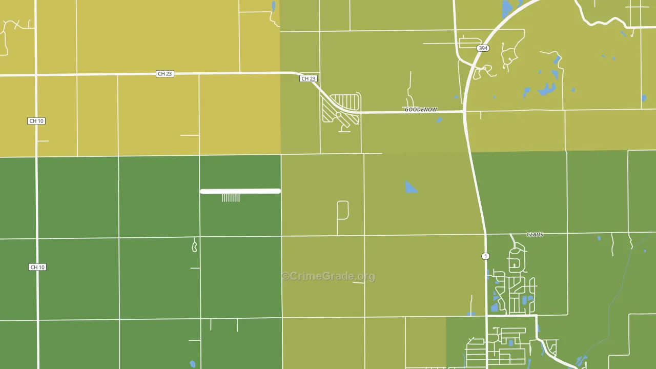 Goodenow, IL Map of Vehicle Theft Rates