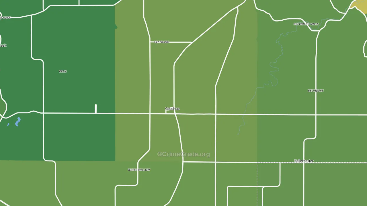 Goodhue, MN Map of Vehicle Theft Rates
