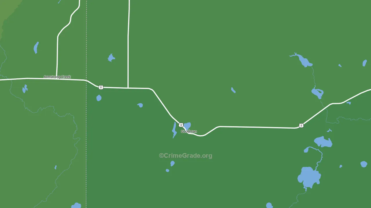 Goodman, WI Map of Vehicle Theft Rates