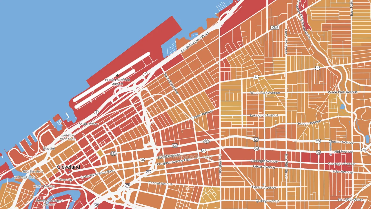 Goodrich-Kirtland Park, Cleveland, OH Map of Vehicle Theft Rates